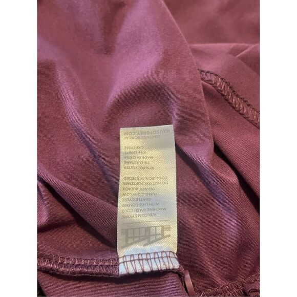 Matte Grey Mens Burgundy High-Low Hem Four-Button Placket Polo Shirt Size XL - Picture 11 of 13